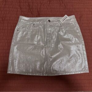 Shiny Silver Mini Skirt